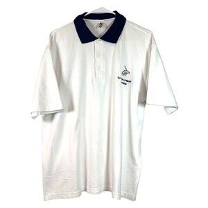 AJ Sports Golf Polo Shirt Mens Size L "ICC Development Program" Logo New wo Tags